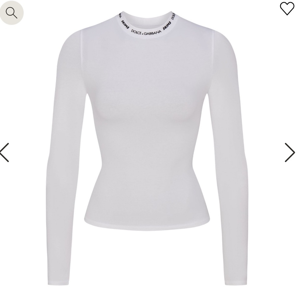 Dolce&Gabbana x Skims cotton jersey long sleeve T-shirt SNOW/ White  M